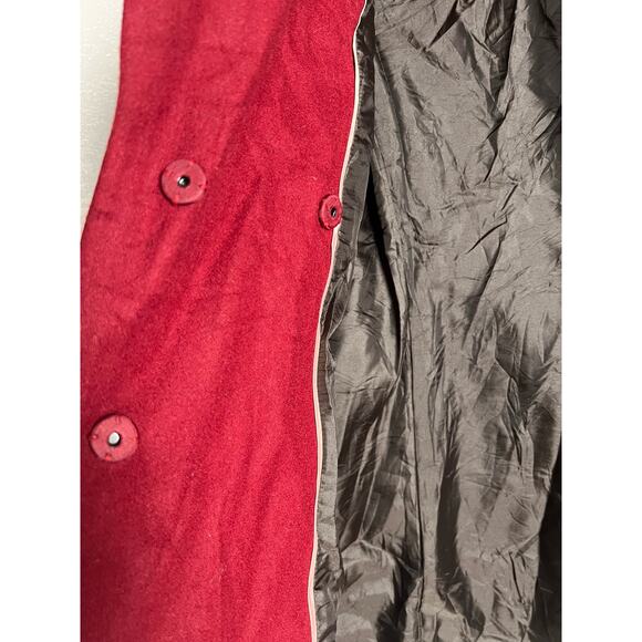 Calvin Klein Women’s Red Wool Blend Shawl Collar Coat Size 12 - Picture 11 of 12